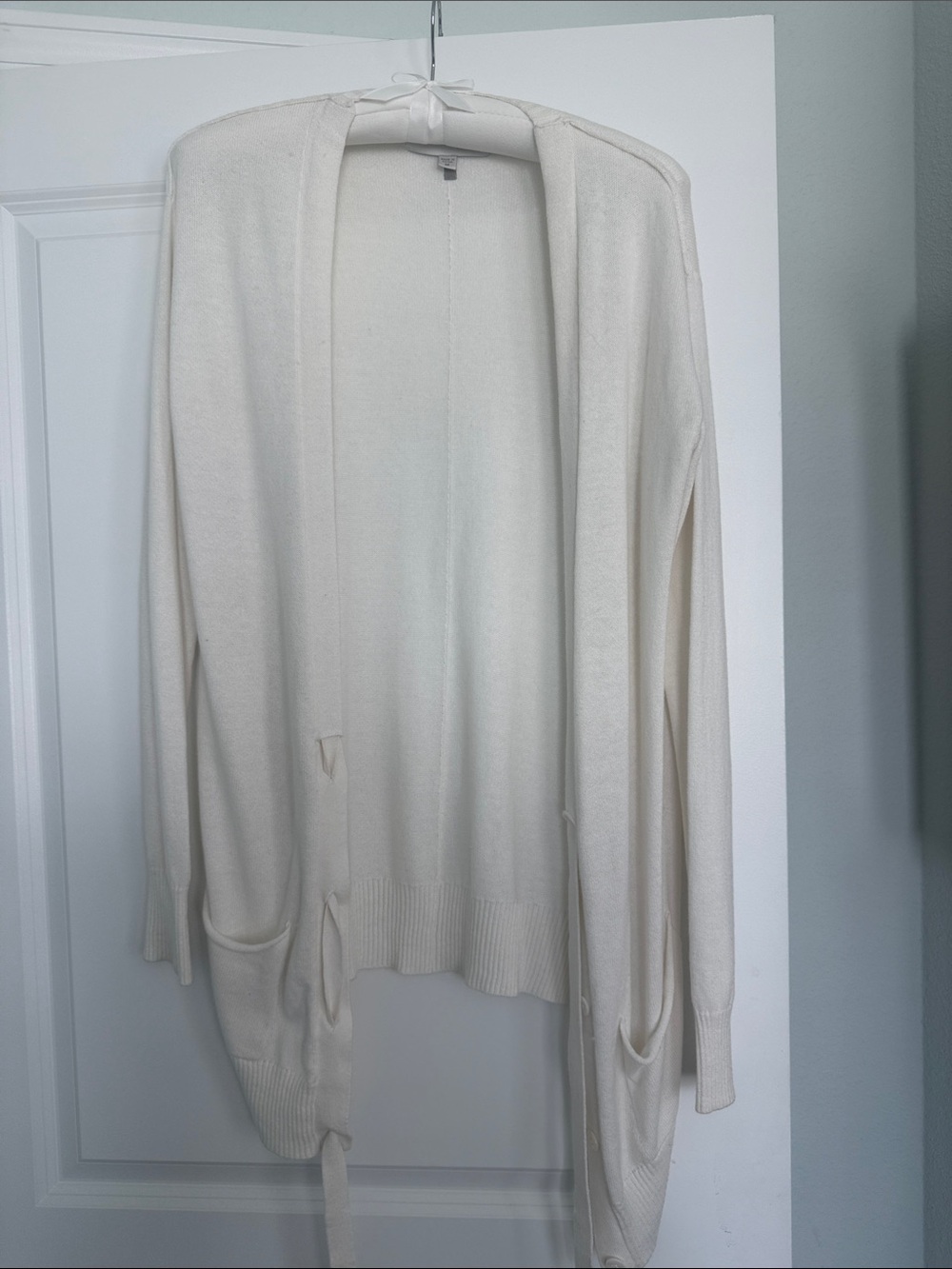 Brochu Walker Cream Open-Front Lightweight Cardigan